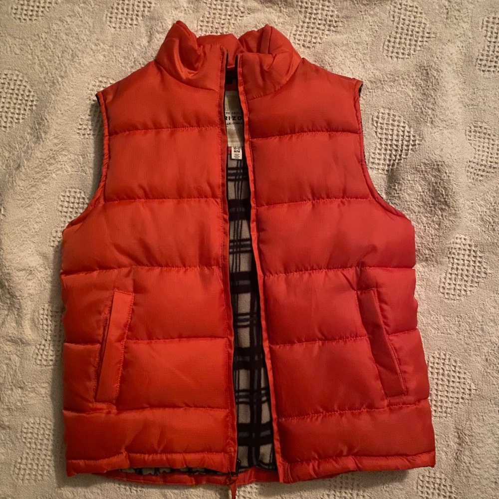 Arizona Kids Flannel Lined Orange Vest New